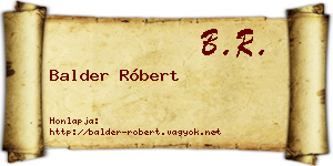 Balder Róbert névjegykártya